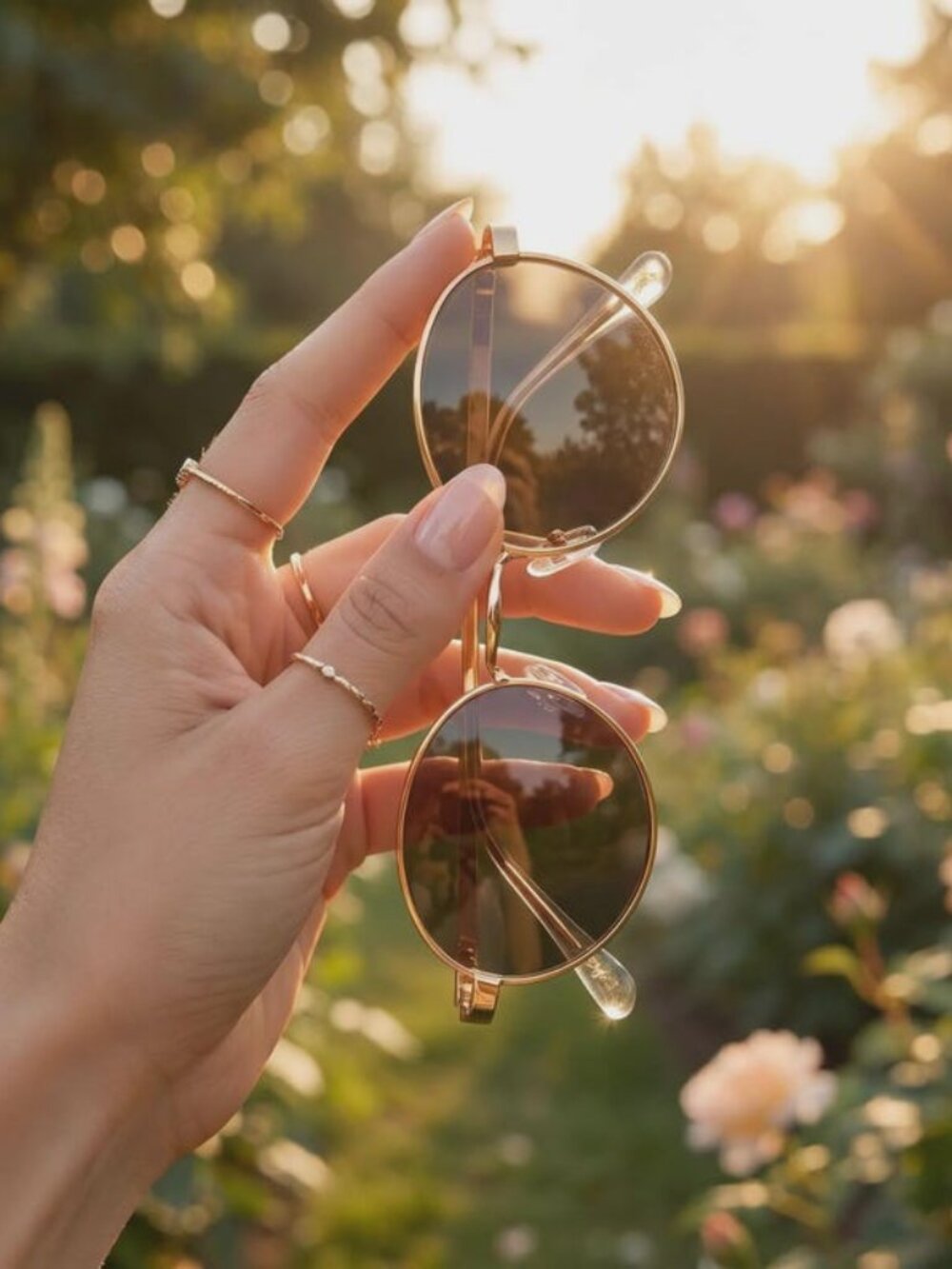 Retro Luxe Oval Sunglasses - Gold Metal Frame Vintage Shades - Picture 3 of 3